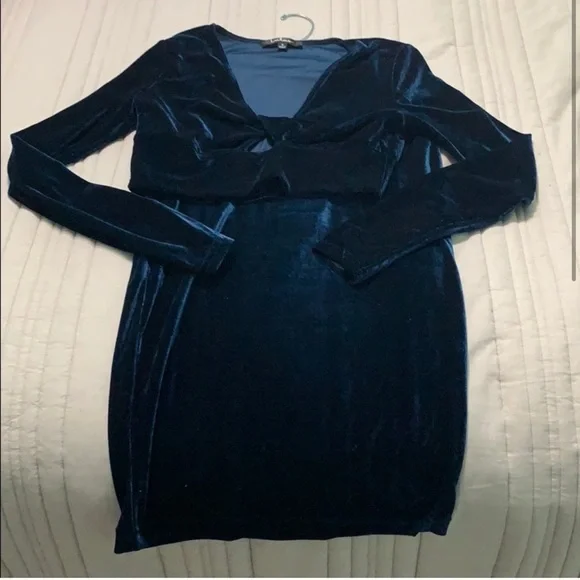 Lulu’s My All Navy Blue Velvet Two-Piece Dress - Picture 2 of 3